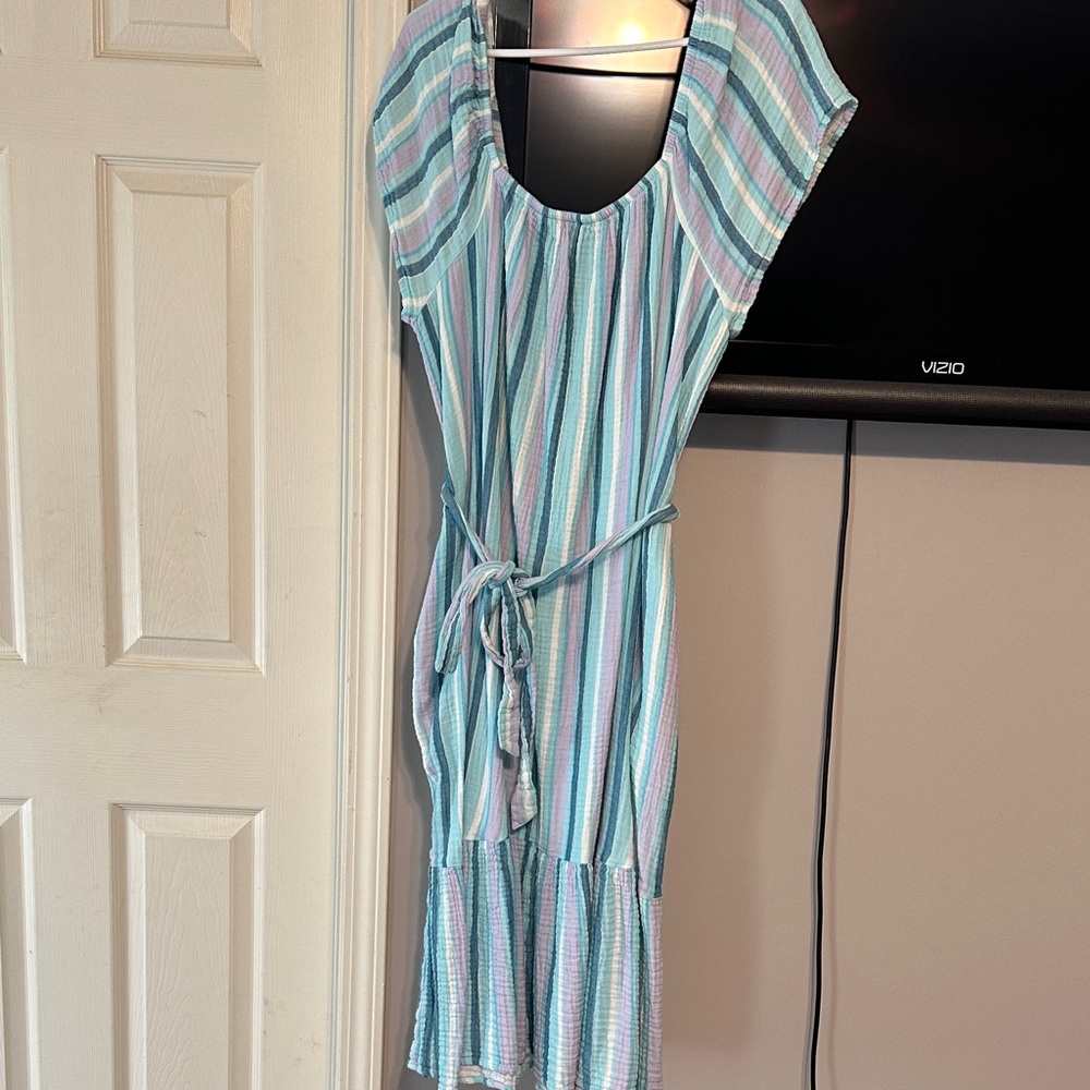Time and Tru Pastel Striped Midi Dress